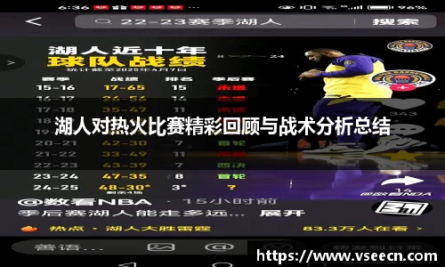 湖人对热火比赛精彩回顾与战术分析总结
