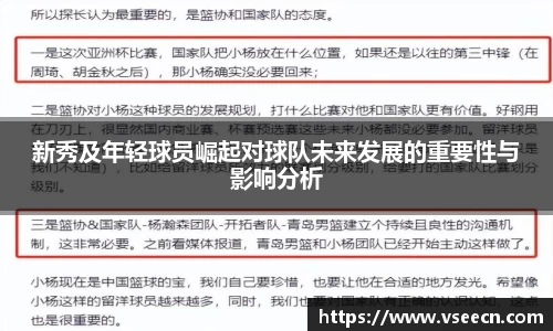 新秀及年轻球员崛起对球队未来发展的重要性与影响分析